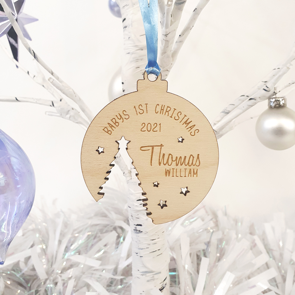 Baby 1st Christmas Bauble - Tree & Star